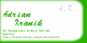 adrian kranik business card