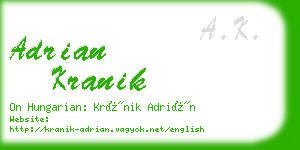 adrian kranik business card